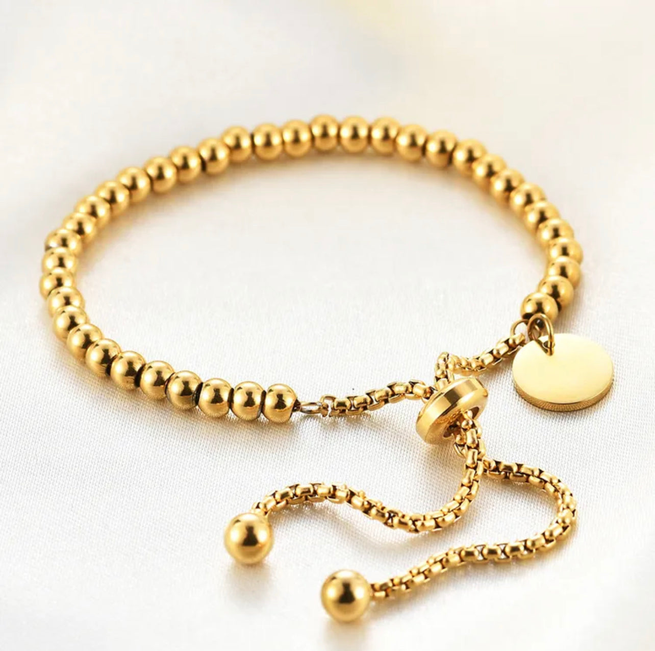 Pulsera ajustable en baño de oro unisex