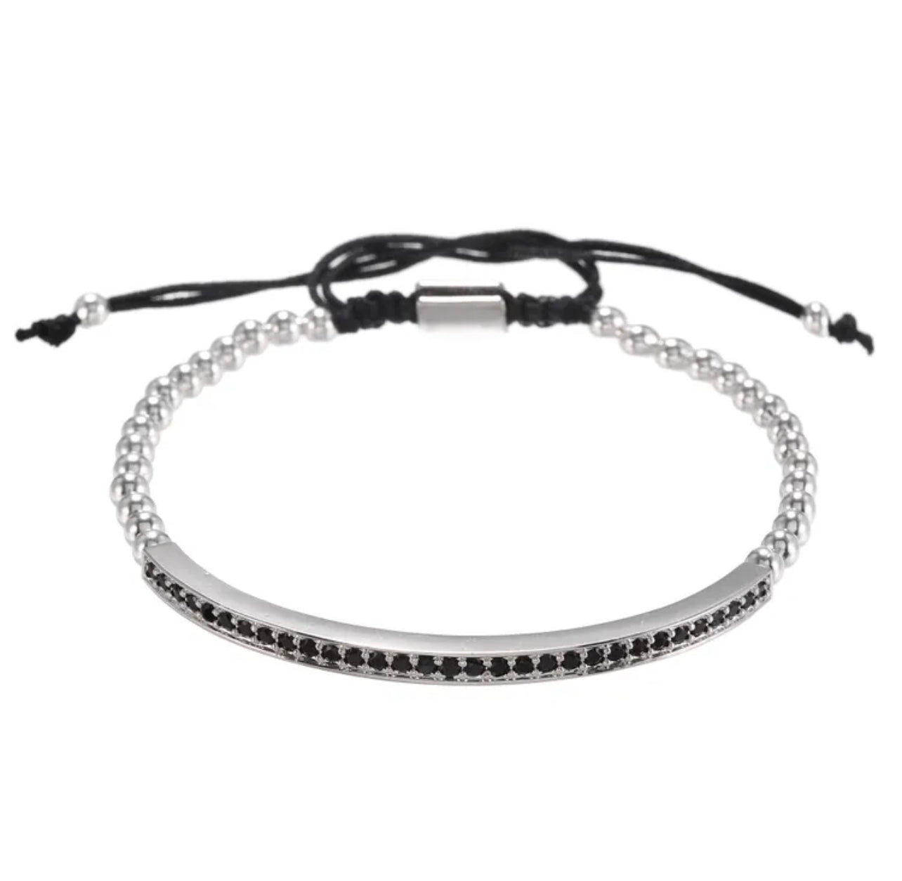 Pulsera de hombre ajustable con diseño negro